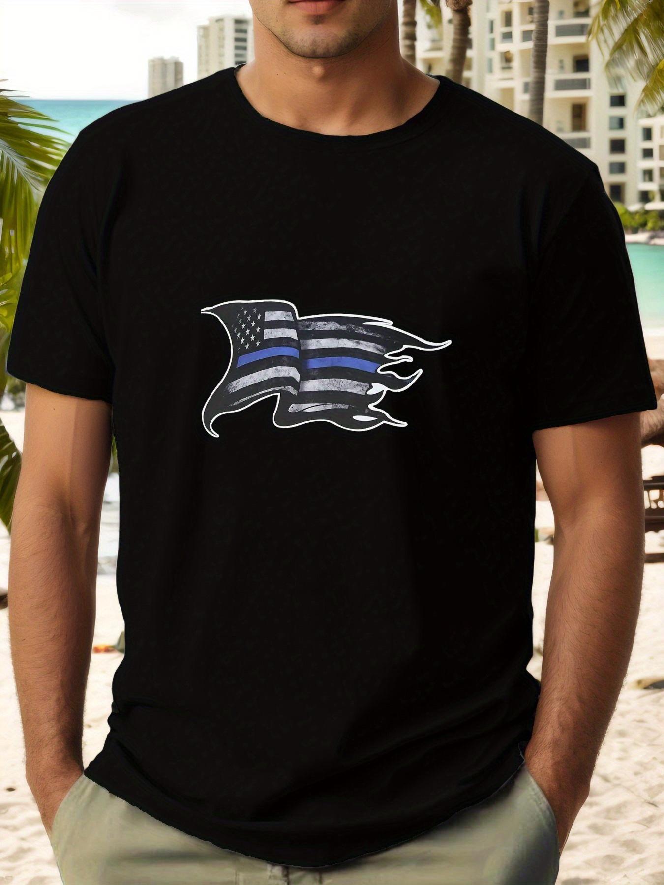 

Black Curly Flag Graphic Casual Short Sleeve T-shirt - Summer Round Neck Regular Fit Tee XXL