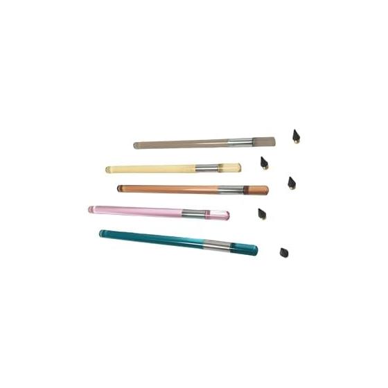 Metal Acrylic Transparent Shaft Pencil Set - Unsharpenable, Break-Resistant, Smooth Writing (Green)