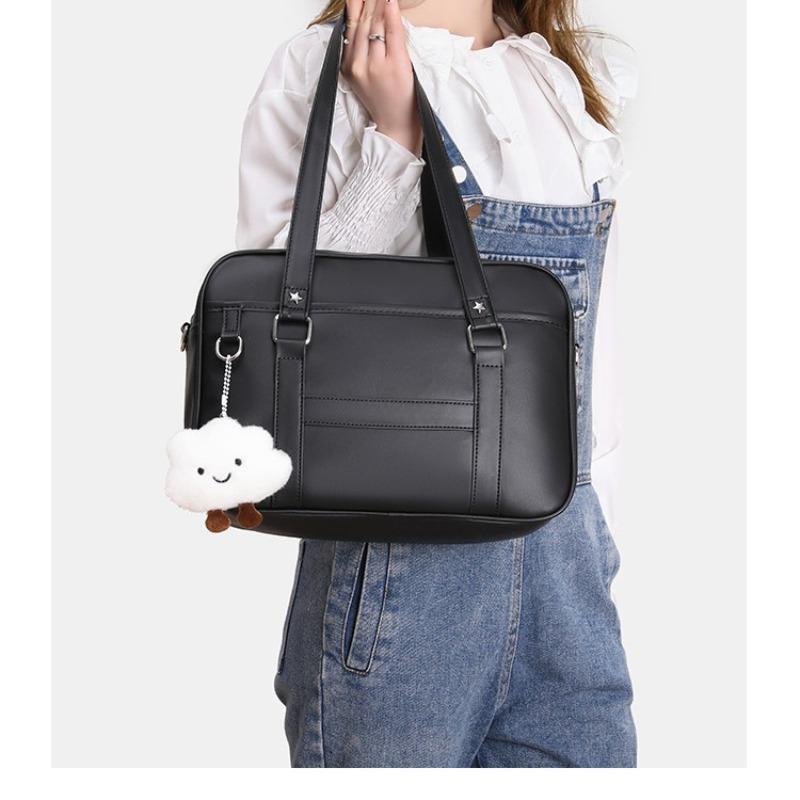 College Style Uniform Bag Two-dimensional Shoulder Bag Women's Oblique Span Bag Commuter Bag Simple Handbag