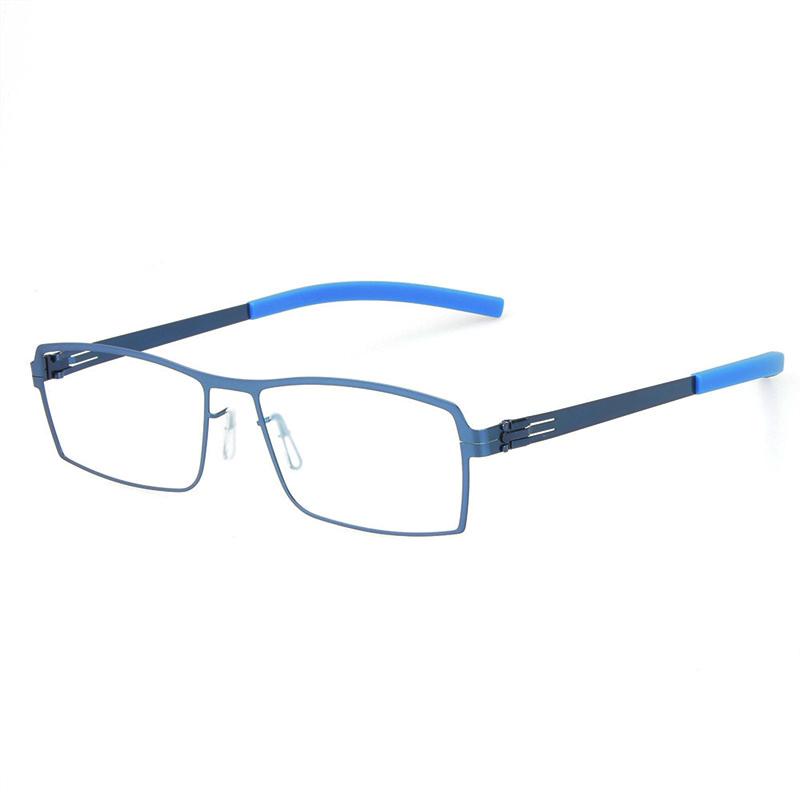 2024 Men Germany Screwless Glasses Frame Square Stainless Steel Eyeglasses 5085S Ultralight High Elasticity Business Spectacle