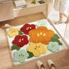 Tufting Square Bathroom Mat Floral Plants Bathmat Living Room Carpet Bedside Rug Soft Bedroom Floor Pad Aesthetic Home Decor