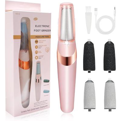 Ferramenta Elétrica para Pedicure, Removedor Elétrico de Calosidades para Pés, Lixa Elétrica para Pés e Calcanhares—com 4 Cabeças de Moagem—Dispositivo Portátil para Cuidados com os Pés