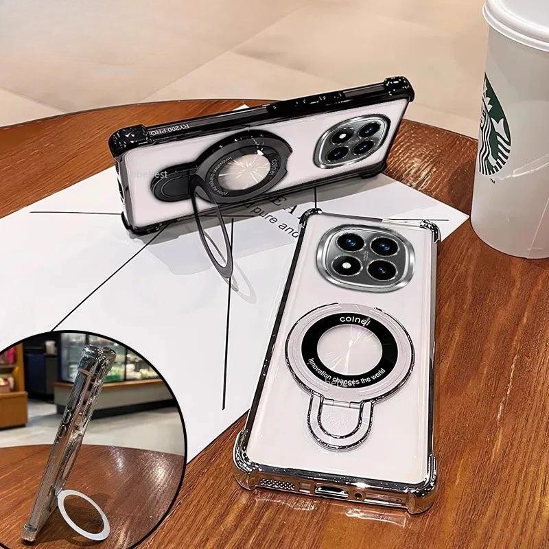 Stoßfeste Beschichtung Magnetische Halterung Magsafe Hülle Für Xiaomi Redmi 14C Note 14 Pro Plus 4G 5G POCO X7 X6 F6 Pro Silikonhülle