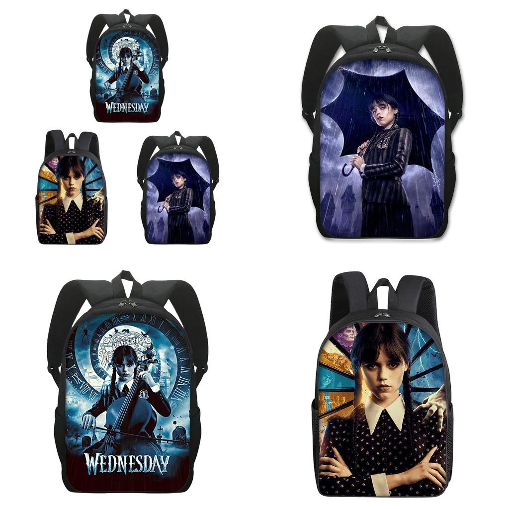 2023 New Wednesday Addams Backpack For Elementary School Students Double Layer Design For Boys And Girls