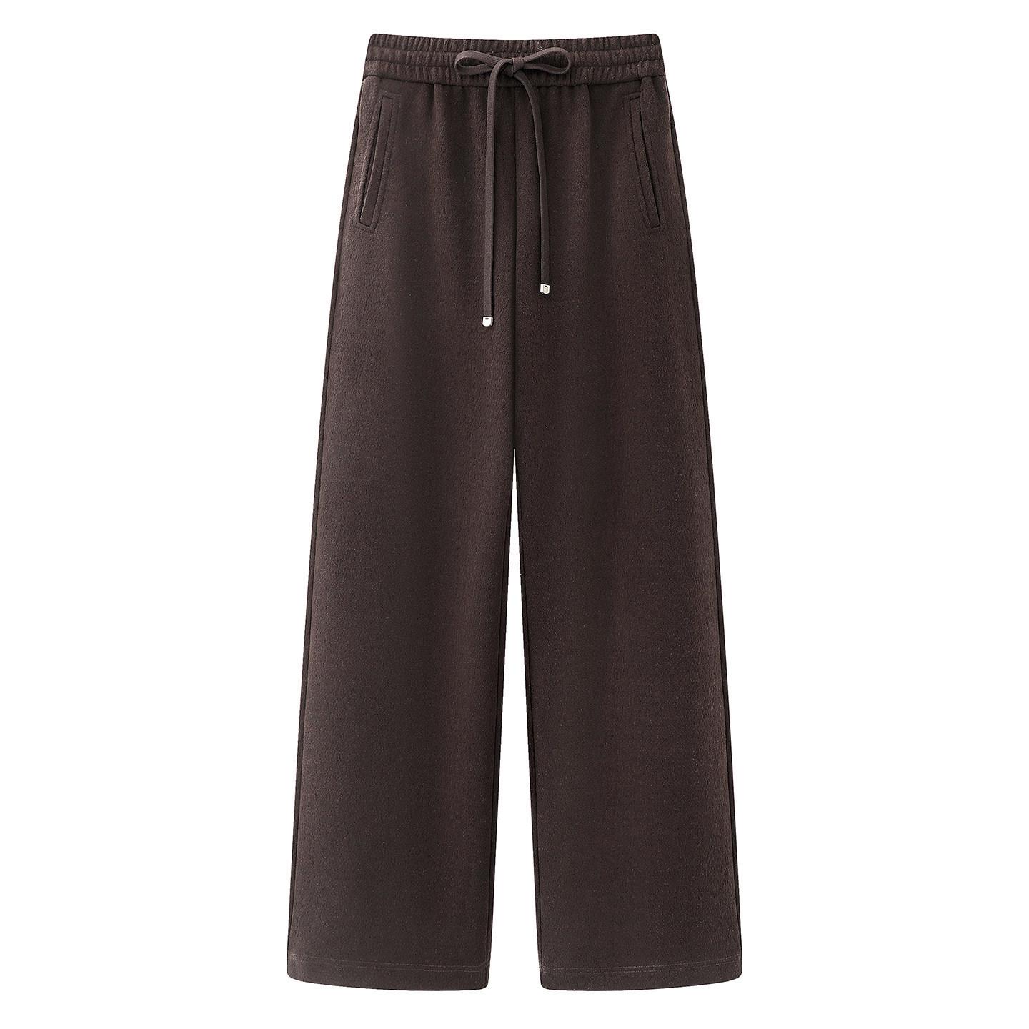 

2025 Winter Women s High-Waist Drawstring Casual Drape Pants L коричневый/мёд