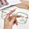 Summer Trendy Flat Glasses With Blue Light Protection And Metal Frame For Fashionable Men And Women