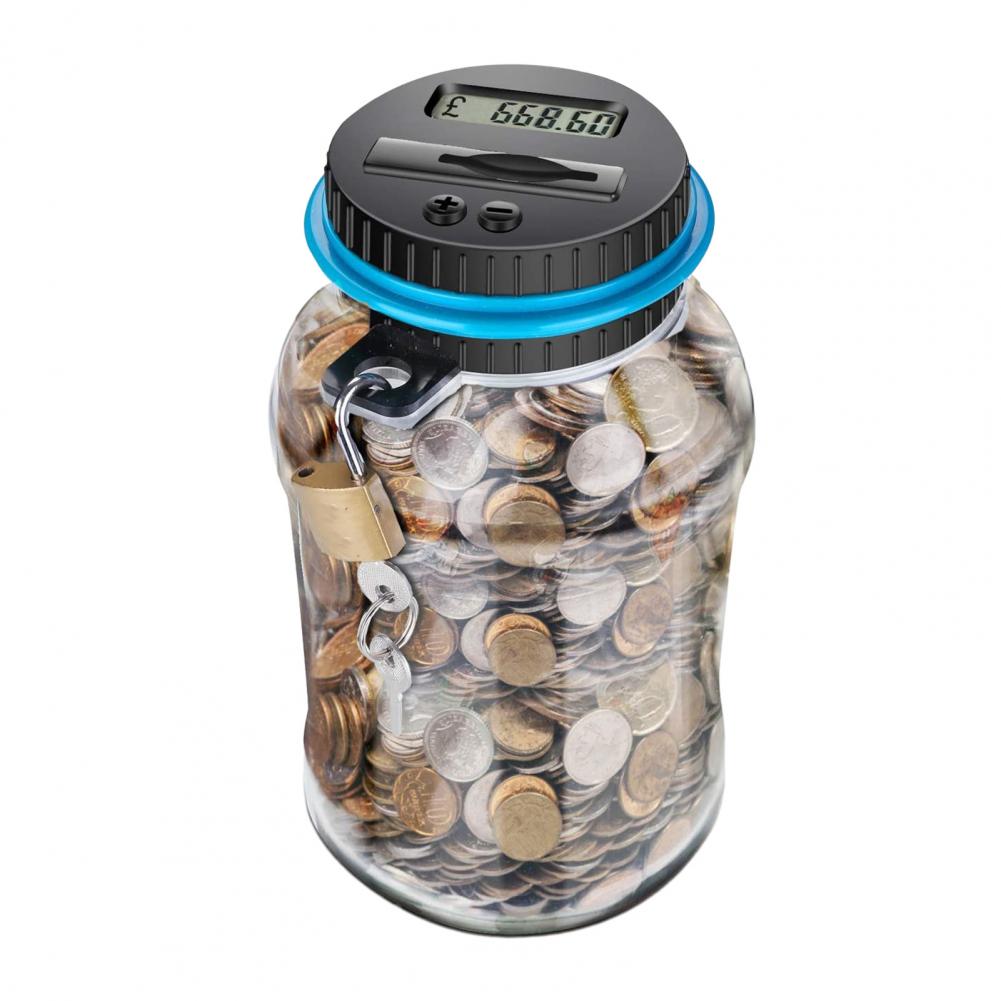 

Plastic Money Box Capacity Coin Container Lcd Digital Counter Money Box with Lock 2.5l Capacity Plastic Piggy Bank for Safe