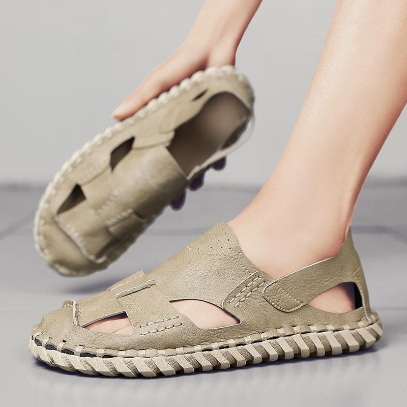 FashionSummer Outdoor Handmade Leather Casual Sports Sandals Men Roman Trekking Beach Sandalias Male Breathable Design Water Sneakers