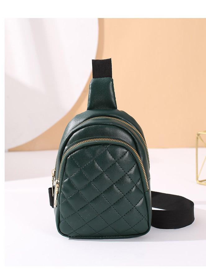 2026 Women's Textured PU Chest Bag: Fashion Diamond Lattice with Wide Shoulder Strap for Casual Wear
