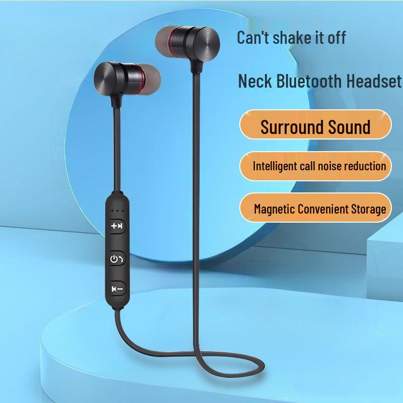 Binaural Bluetooth 5.0 Sports Earphones with Long Standby, Magnetic Absorption, and Noise Reduction - Model 002