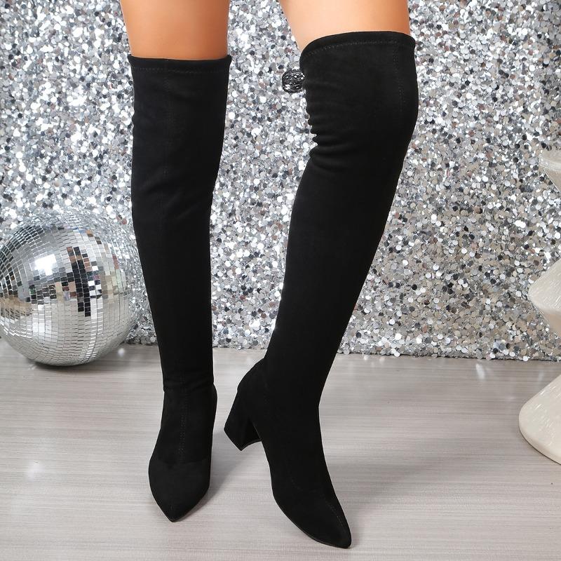 Winter New Over-the-knee Boots Women's High-heeled  Fashionable and High-quality Boots 2025 Casual Square Root High Boots