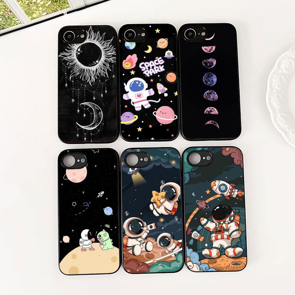 Phone Case Moon Astronaut Stars Art Casing for Apple iPhone 17 Air 12 13 Pro Max Mini ProMax XR 7 8 Plus X 7+ 8+ Funda Cover