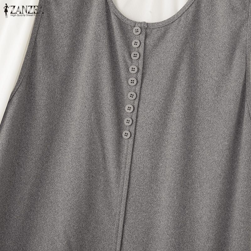 ZANZEA Women Casual Round Neck Long Sleeve Lace Splice Blouse