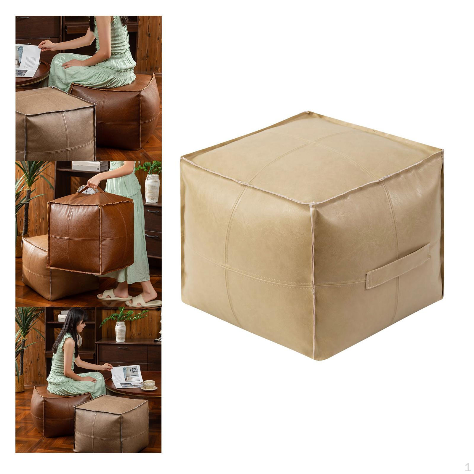 

Подушка для ног, чехол для дивана, подушка из искусственной кожи для книжного магазина, офисного магазина, свадебного украшения дома бежевый