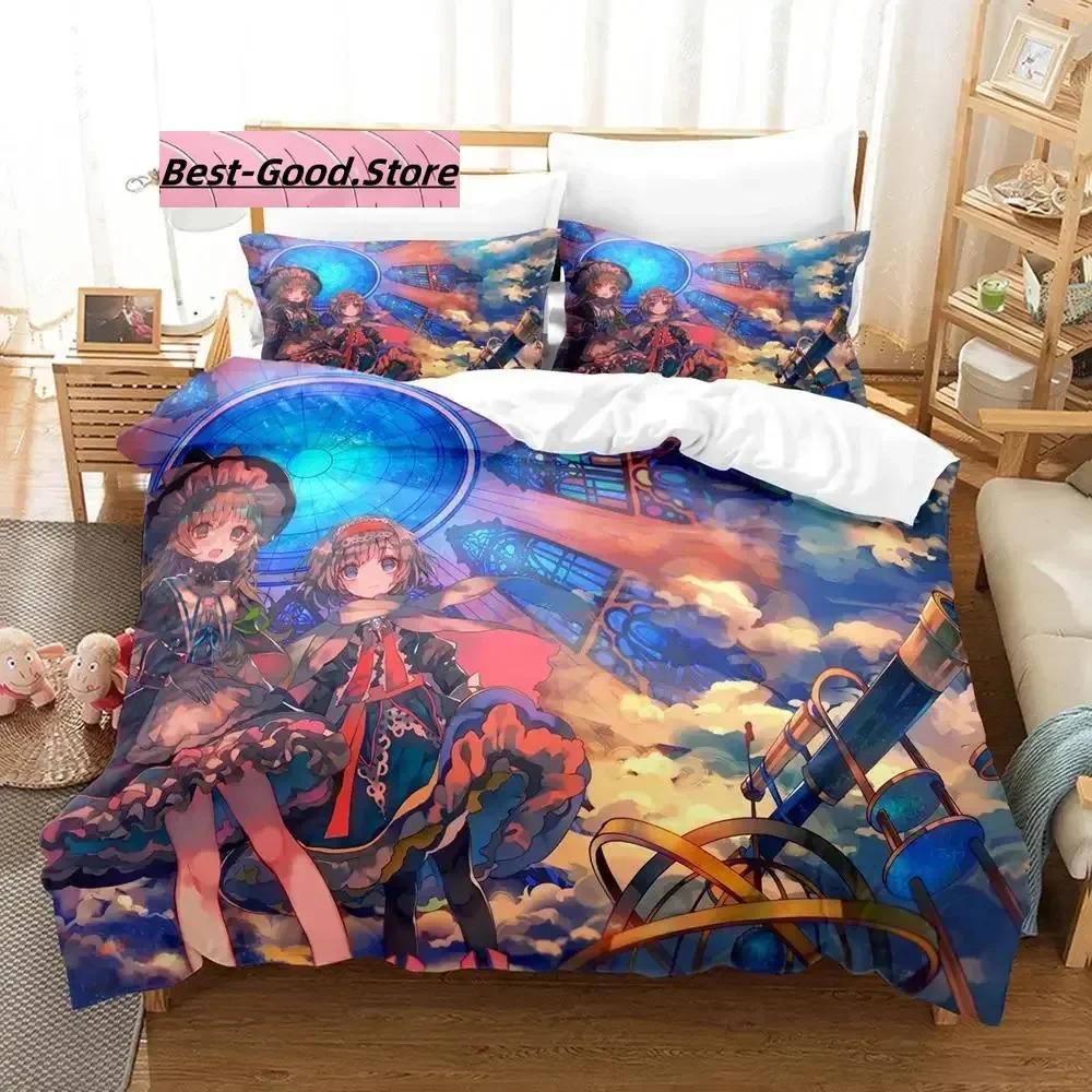 Touhou Project Bedding Set Single Twin Full Queen King Size Bed Set Aldult Kid Bedroom Duvetcover Sets 3D Print  Kawaii