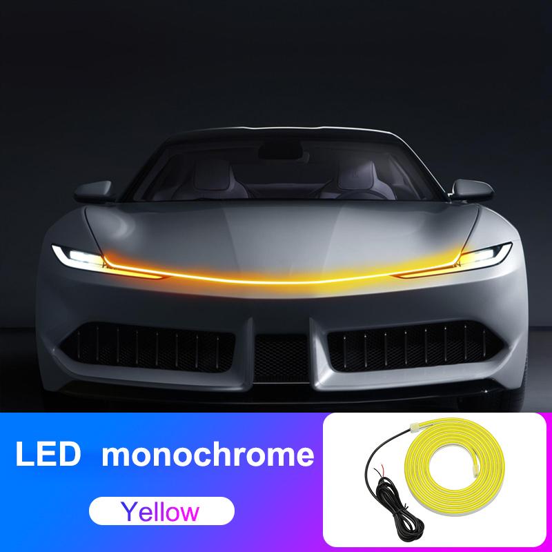 LED Daytime Running Light Universal Car Front Hood Decorative Lights DRL With Start Scan Dynamic Stream Auto Headlight Strip