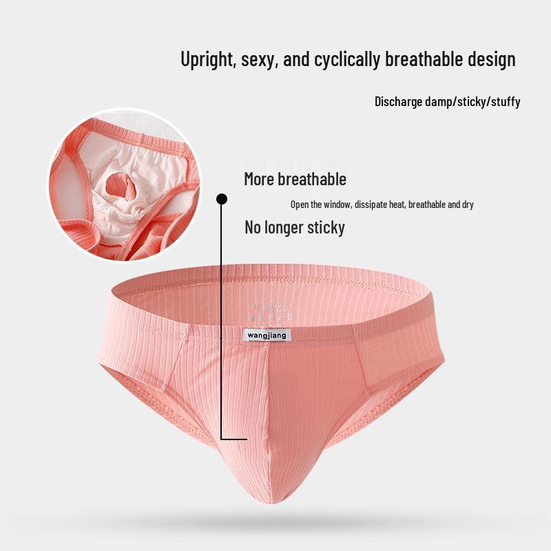 Men's Ribbed Cotton Briefs - Sexy, Breathable, and Trendy U-Convex Design