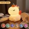 Cute Unicorn Night Lamp Soft Silicone Pat Light Warm Light Eye Protection Night Reading Lamp Desktop Kid's Room Decoration