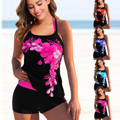 2023 Donne Nuovo Fiore Stampato Tankini Costumi da Bagno Plus Size Costumi da Bagno Della Signora Costume da Bagno Femminile Due Pezzi Costumi da Bagno Beachwear Nuotare