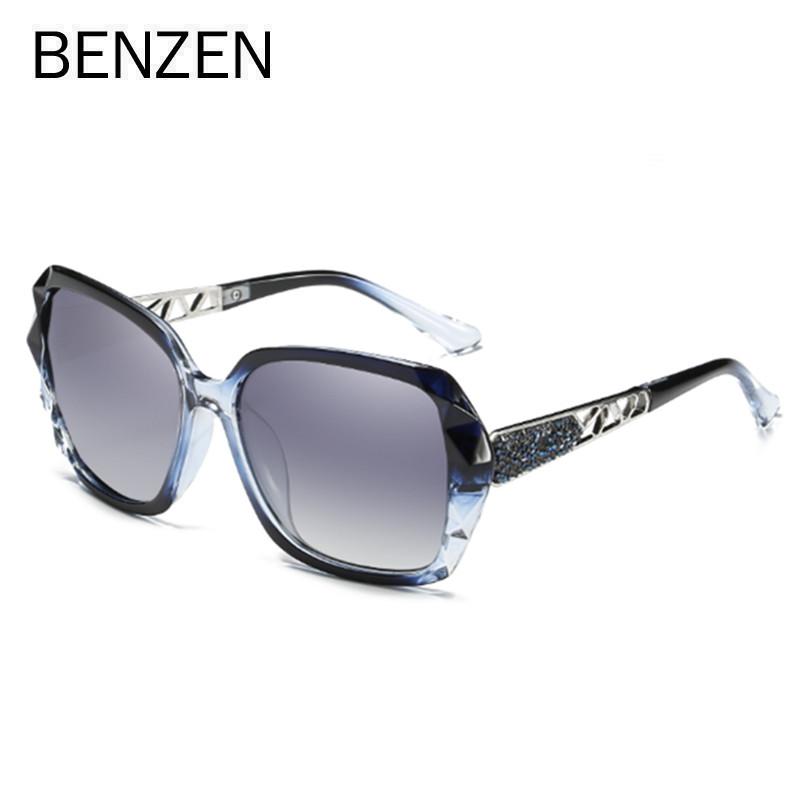 

Поляризационные солнцезащитные очки BENZEN, женские брендовые дизайнерские солнцезащитные очки UV400, роскошные женские солнцезащитные очки Óculos B6713 синий