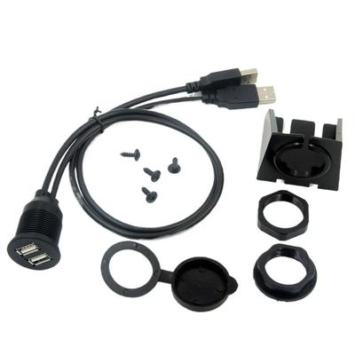 Çift USB Jak Kurulum Soketi Adaptörü 1M 2M Kablo Bağlantısı Uzatma Arabası