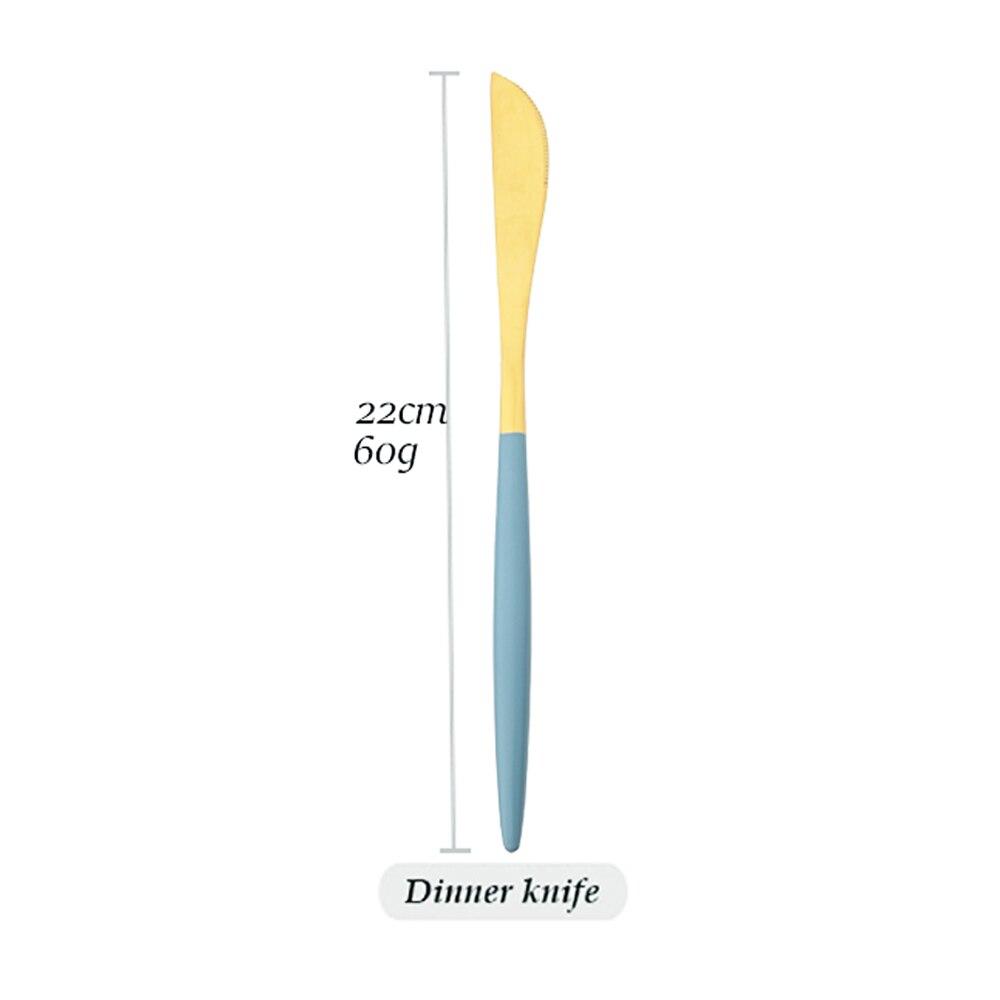 Furculiță Linguriță Cuțit Bețișoare Set de tacâmuri Blue Gold Set din oțel inoxidabil 304 linguriță Argintărie Set de veselă pentru cină Dropshipping