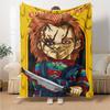 Horror Doll Scissors Blanket Soft Warm Cozy Throw For Picnics Sofa Couch Office Bed Picnics Playful Design Best Holiday Gift for Friends Y9