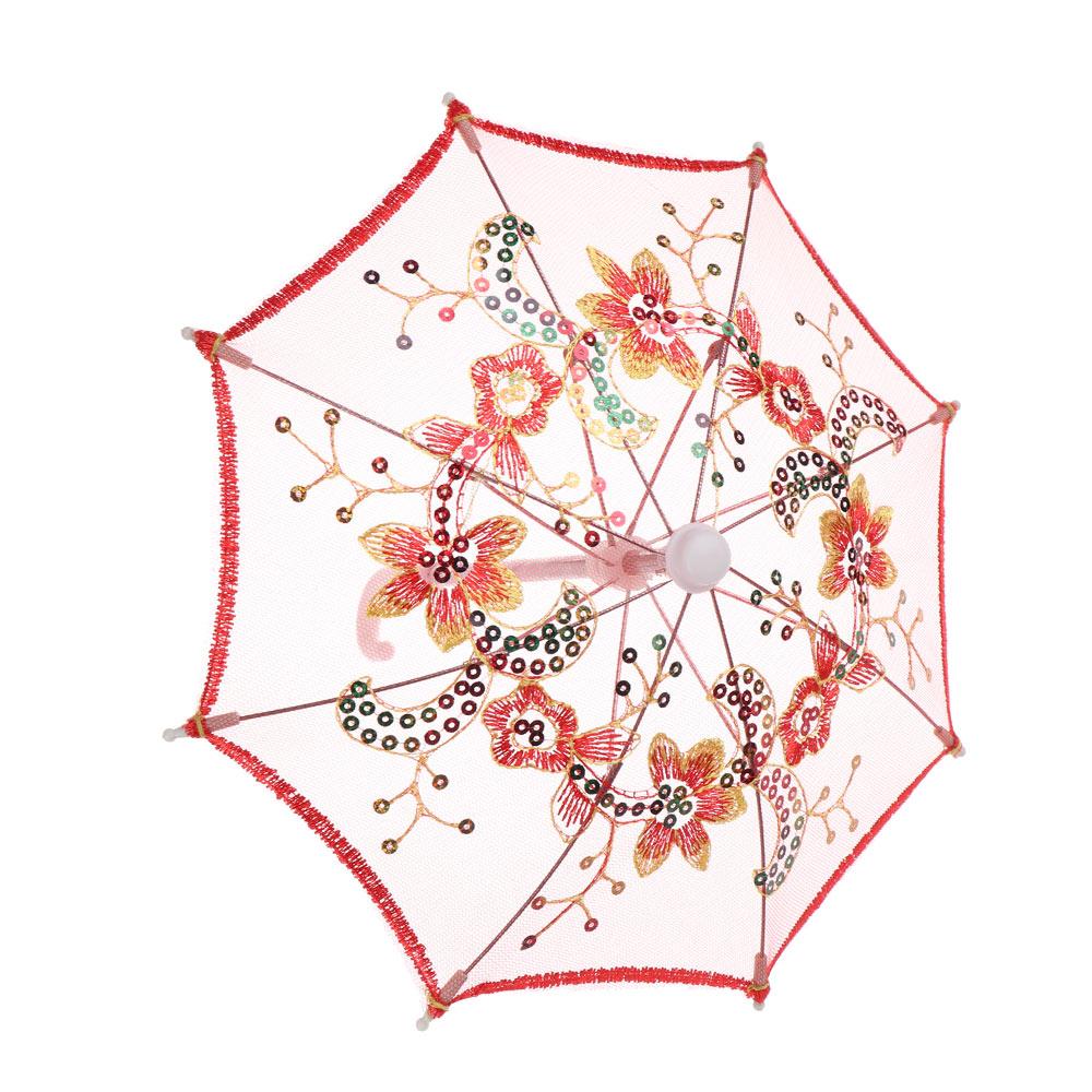New Lace Embroidered Sunshade Umbrella Rain Gear For Handmade Doll Accessories Kids Birthday Gift