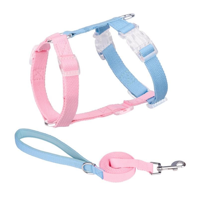 

Classic I-shaped Dog Harness with Matching Dog Leash, Polyester-cotton Pet Harness and Leash Set for Small To Medium Dogs Walk Outdoors S