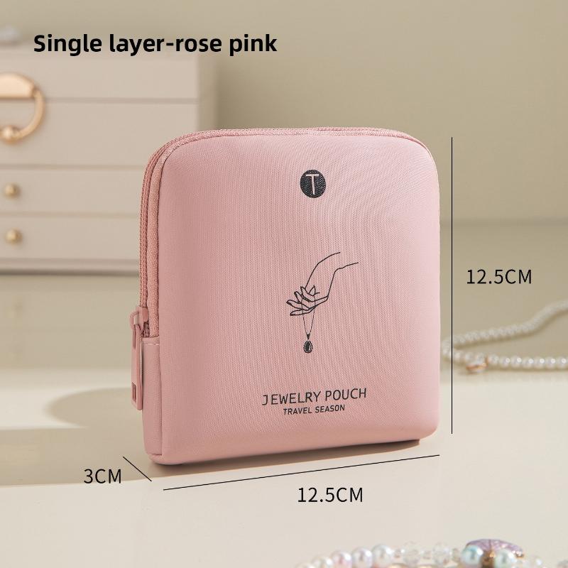 [HF]New 1Pc Portable Luxury Jewelry Bag Small Travel Organizer With Compartments Waterproof Pouch For Earrings Bracelets Rings