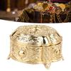 Golden Metal Jewelry Box Innovative Light Luxury Shell Flower Round Trinket Storage Box For Ring Earring Jewelry Wedding
