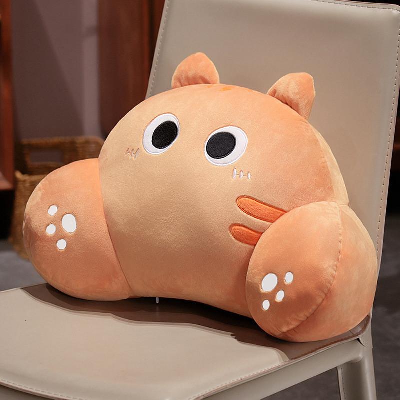 Cartoon Cute Black Gray Orange Cat Plush Pillow For Office Dormitory And