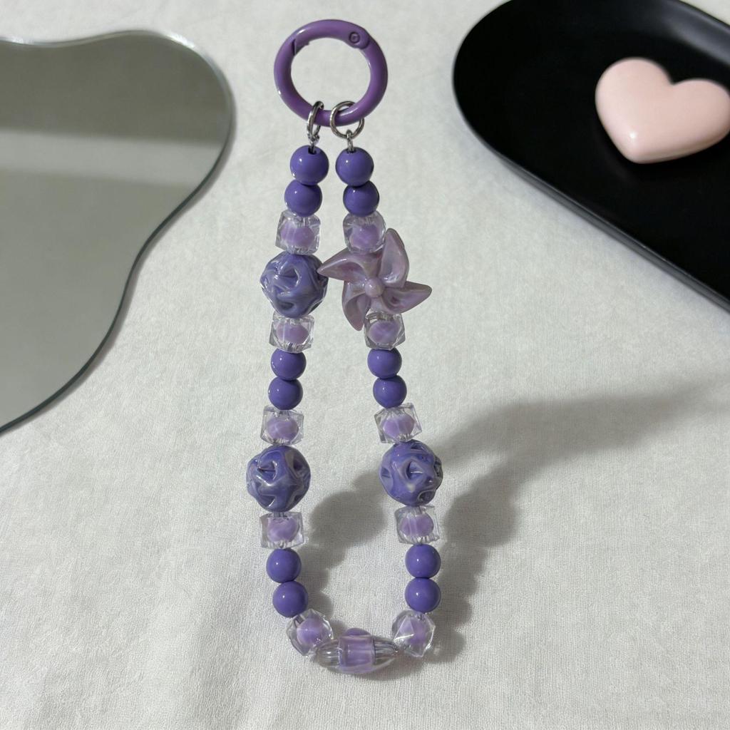 Japanese-Korean Candy Color Windmill Beaded Butterfly Phone & Key Chain
