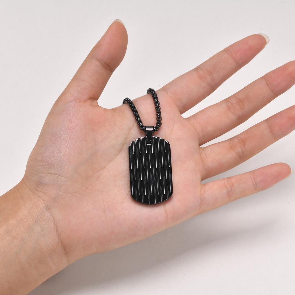 Mprainbow Mens Dog Tag Necklaces, Waterproof Stainless Steel Geometric Pendant Collar Birthday Gifts for Father Dad Husband Son
