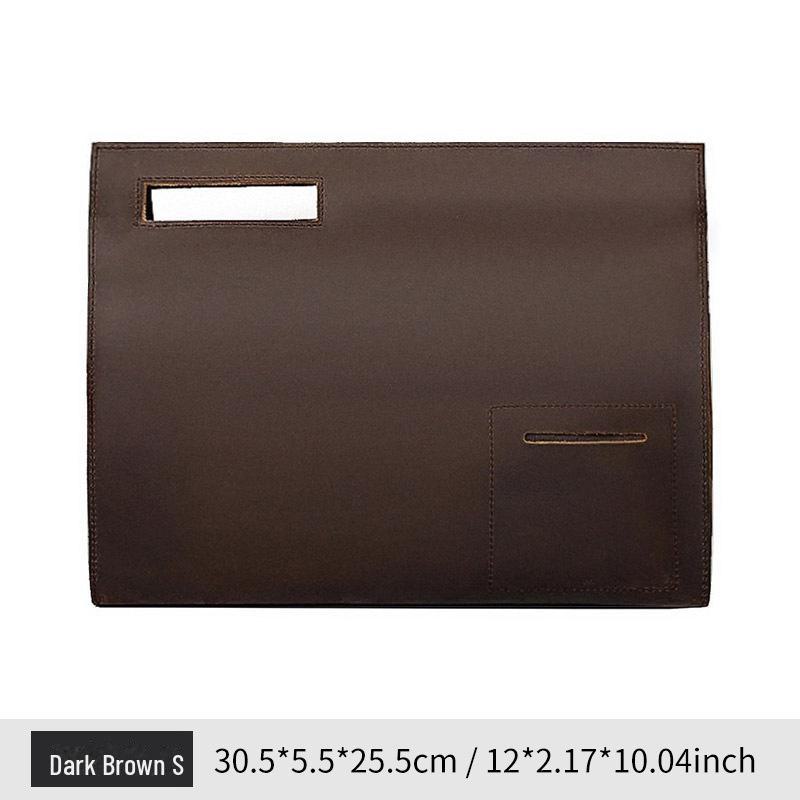 Men's Large Capacity Crazy Horse Leather Crossbody Bag - Genuine Leather Retro Tablet Handbag