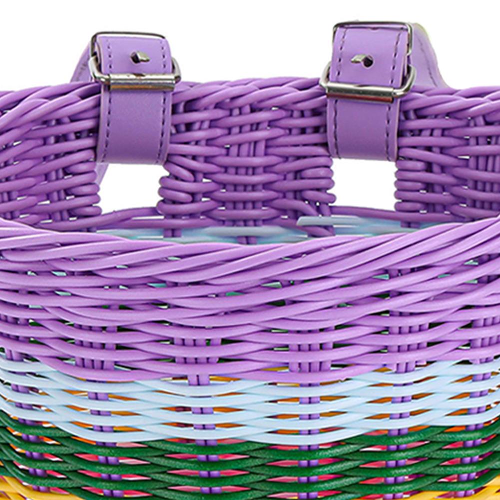 Bike Handlebar Basket with Bell Tassel Stickers Adjustable Bike Handlebar Carrier Basket Cycling Accessories