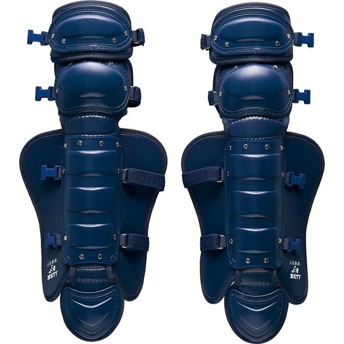 ZETT Baseball Leg Guards – Youth Soft/Rubber Ball – Catcher – Navy (2900) – BLL8333 – 310mm x 570mm