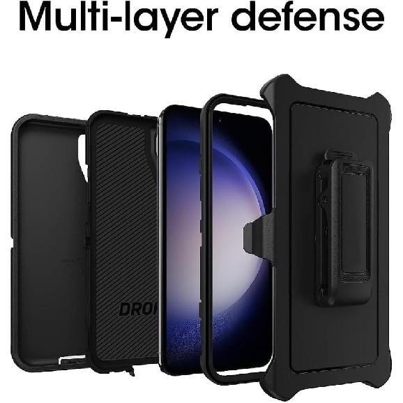 Defender Case Compatible with Samsung Galaxy S23 Ultra Defender Phone Case Screenless, Rugged & Durable, Black