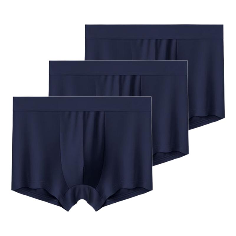 3 Pieces Men's Underwear Ice Silk Boxer Shorts Men Underpants Cool Breathable Sexy Thin Panties U Convex Lingerie L XL XXL 3XL 4XL