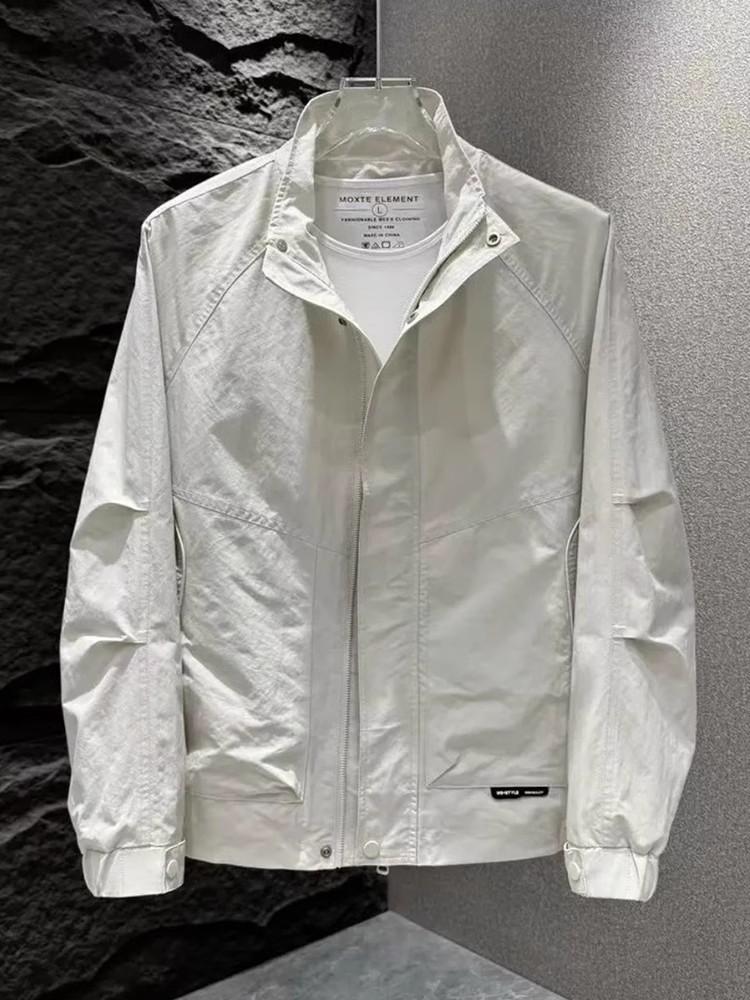 Factory Direct Men'S Clothing Store Early Spring Outdoor Stand-Up Collar Trend Simple Handsome Solid Color Boutique Casual Coat Men