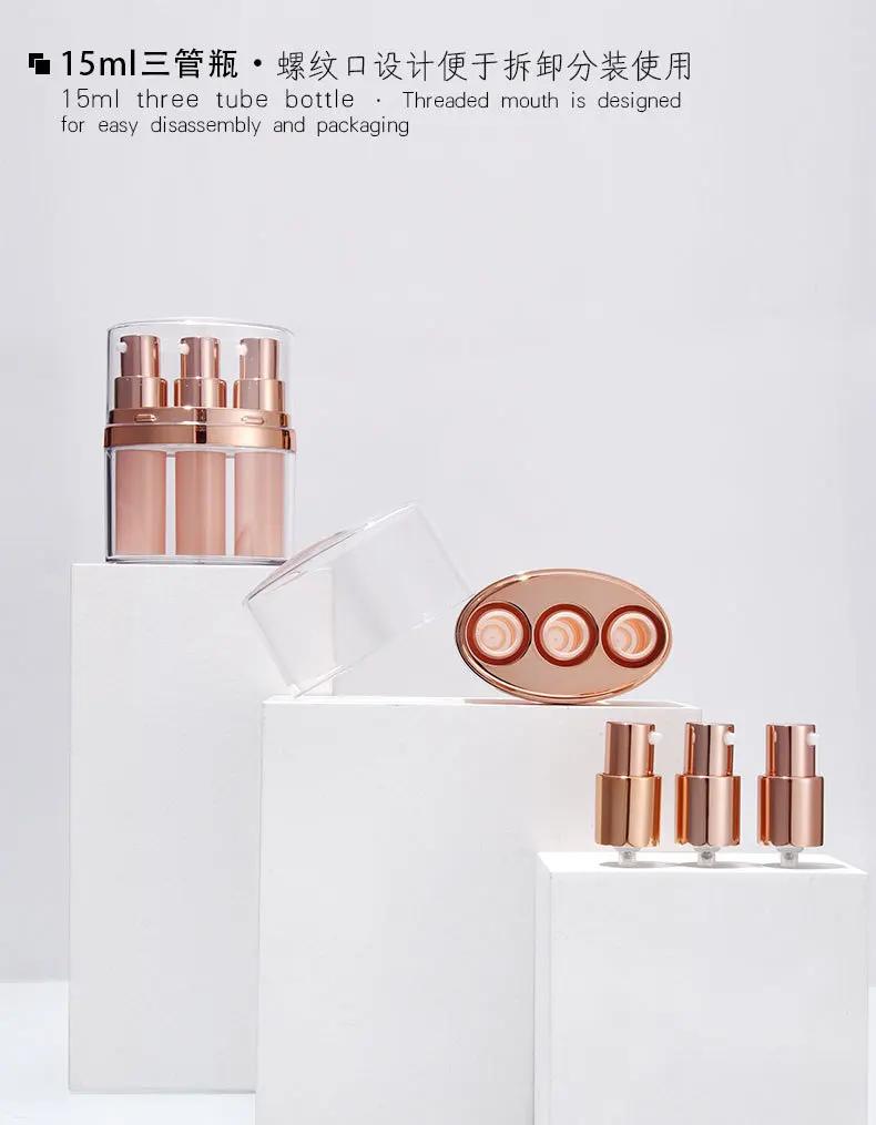 Skincare 15ml Acrylic Three-tube Lotion Bottle Morning and Evening Cream Eye Cream Portable Cosmetics Travel Dispenser Bottle