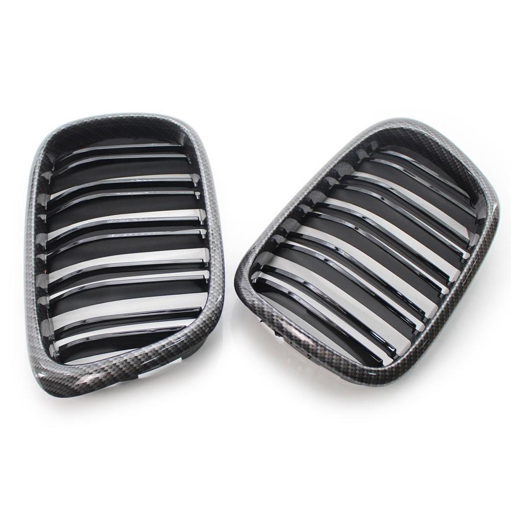 2PCS Front Center Matte Black Wide Kidney Hood Grille Grill For BMW E39 525 528 530 535 M5 1997 1998 1999 2000 2001 2002