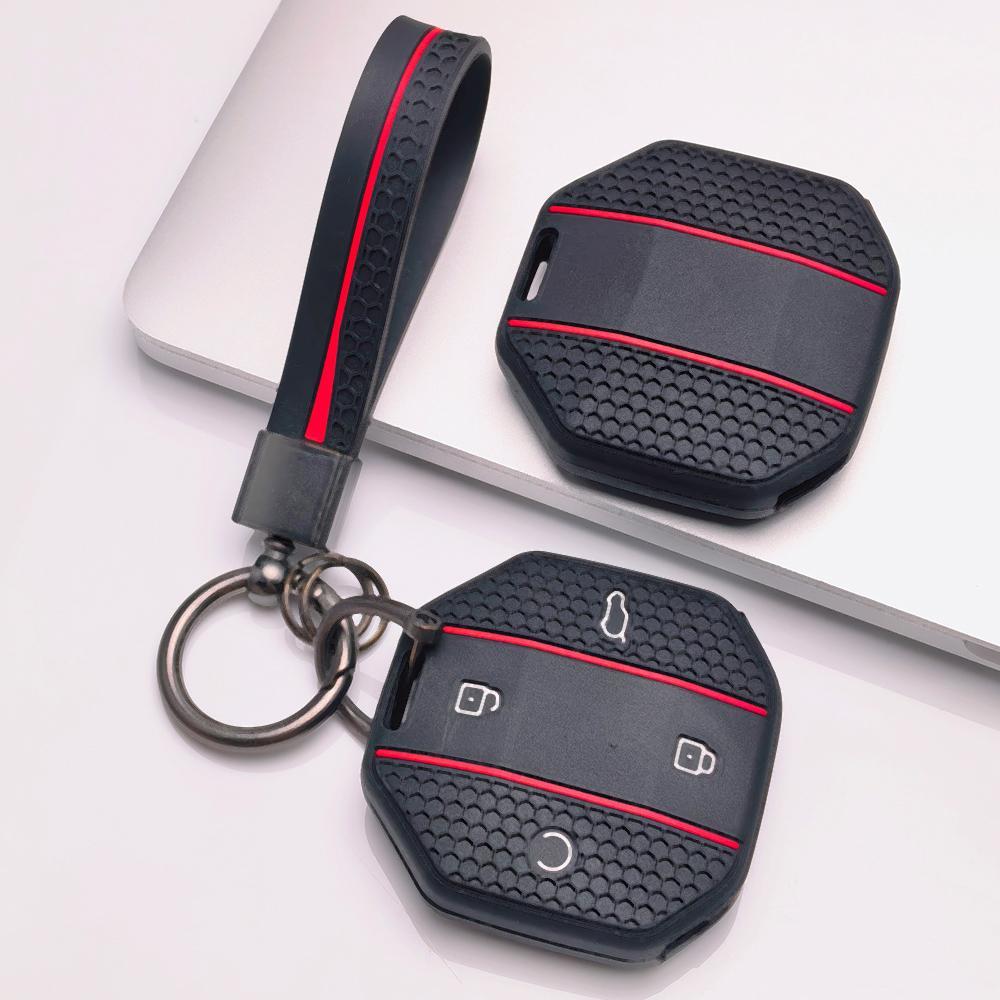Honeycomb Silicone Key Fob Strap for Chery JETOUR Freedom Traveler Tiggo 7 Pro Arrizo 8 Honeycomb Texture Non Slip Grip Detachable Keychain Holder