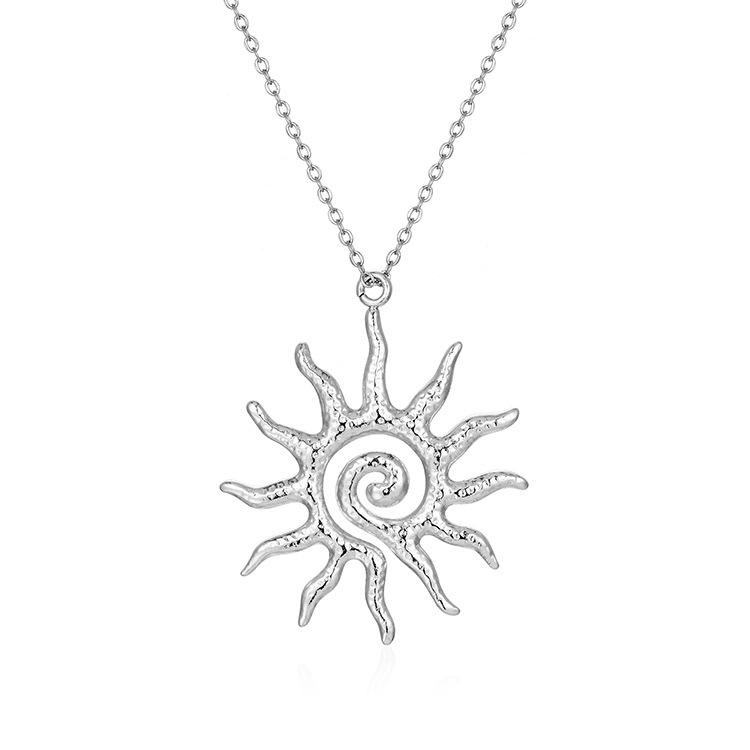 Sunflower Necklace Women s Personality Gold Hollow Pendant Fashion Simple Clavicle Chain