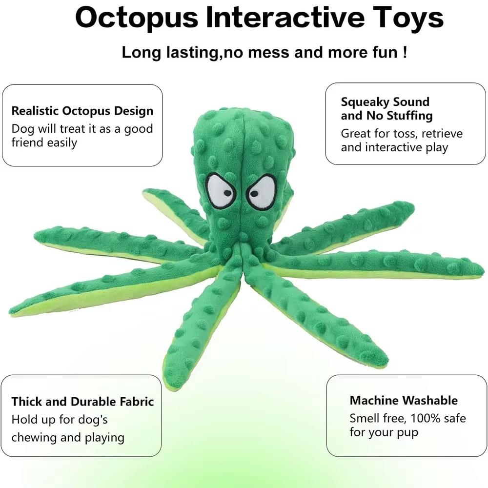 Cats and Dogs Pet Plush Octopus Toys Interactive Dog Chew Toys Plush No Fill Pet Supplies Dog Toys Squeak