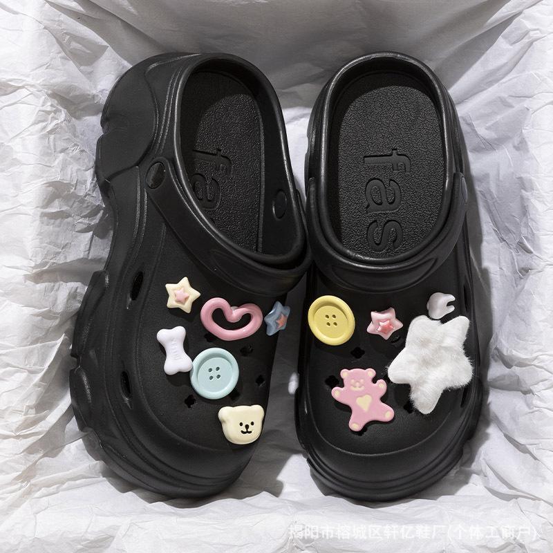 [] Cave shoes sandals women's summer wear heightened thick-soled non-slip beach baotou