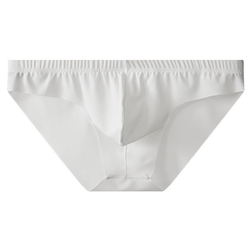 

Мужские дышащие трусы-брифы из ледяного шелка с охлаждающим эффектом - однотонные больших размеров Large белый