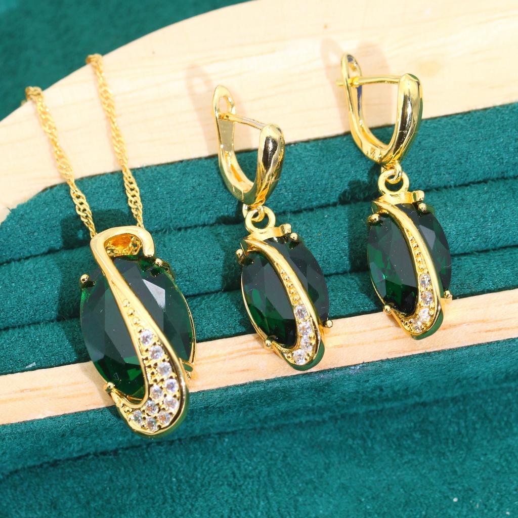 Ευρωπαϊκά και N Νυφικά Αξεσουάρ Δείπνου Μόδα Τρίποδο AAA Ζιργκόν Σκουλαρίκια Κρεμαστό Δαχτυλίδι Βραχιόλι