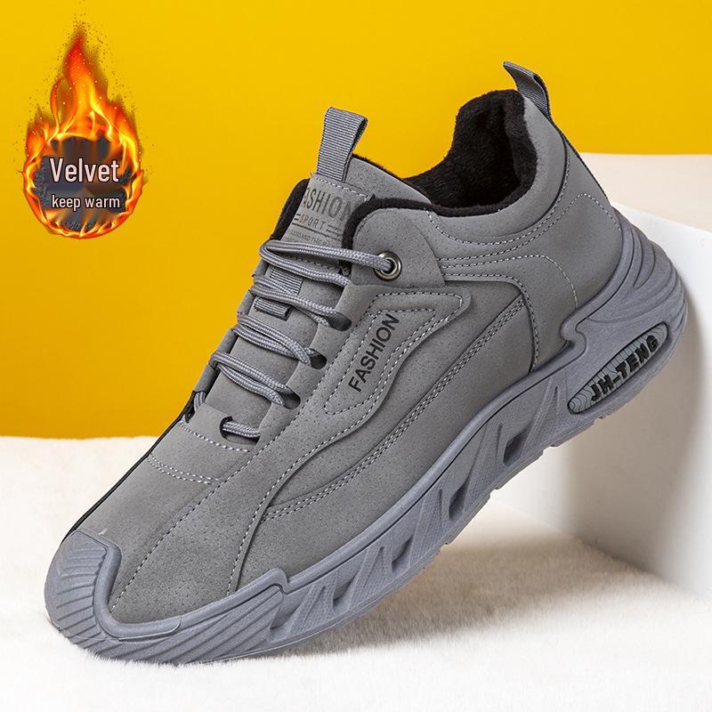 Men's Plus Size Retro Soft Sole Sneakers, Casual Outdoor Lace-Up Running Shoes