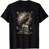 Unisexs And Unisexs Viking Raven Skull Gothic Steampunk TShirt Norse Viking Raven And Rune Stone Design